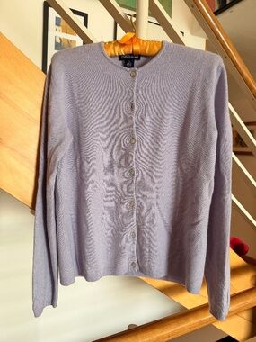 Lands End Lavender  Cashmere Cardigan
